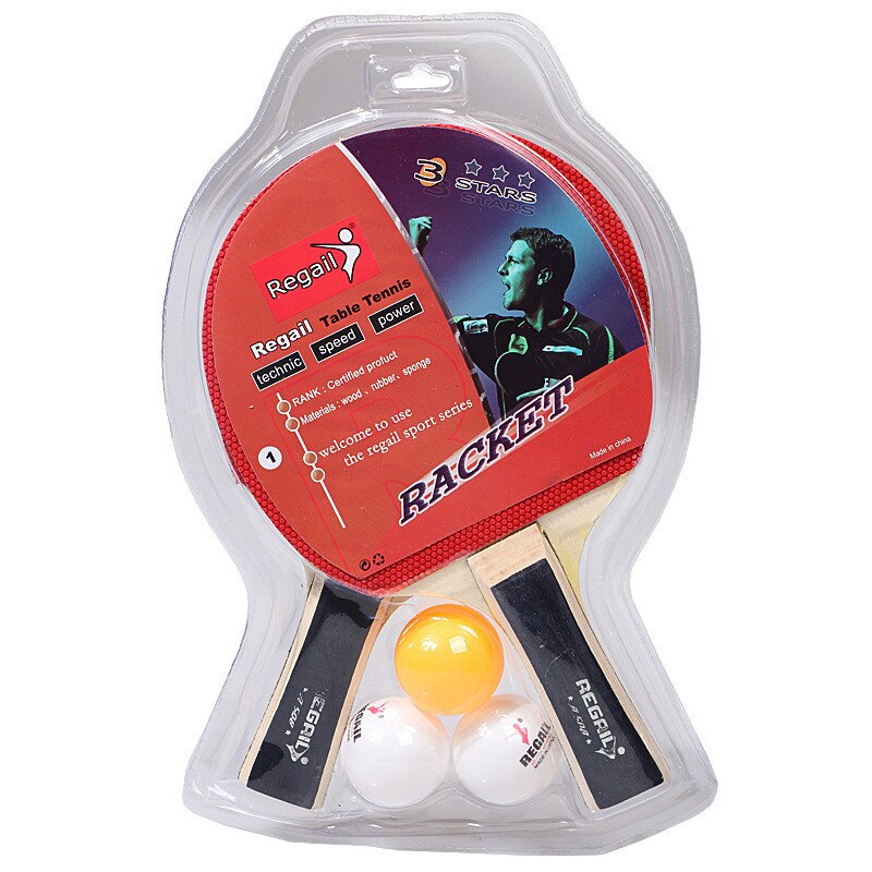 2 stuks Professionele Tafeltennis Rackets Ping Pong Paddle Training Bat Set met 3 Ballen: Black