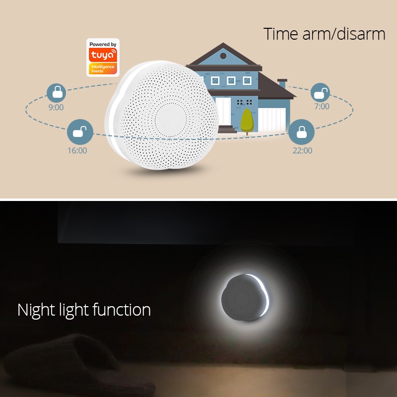 Passerelle multifonctionnelle KERUI Tuya APP système d'alarme sécurité à domicile système d'alarme intelligent fonctionne avec Google Assistant/Alexa contrôle