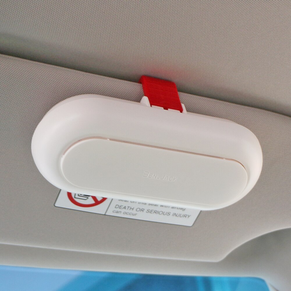 Auto Zonneklep Bril Case Zonnebril Houder Box Voor Peugeot 206 207 208 301 307 308 408 508 3008 citroen C2 C3 C4 C4L C5: WHITE