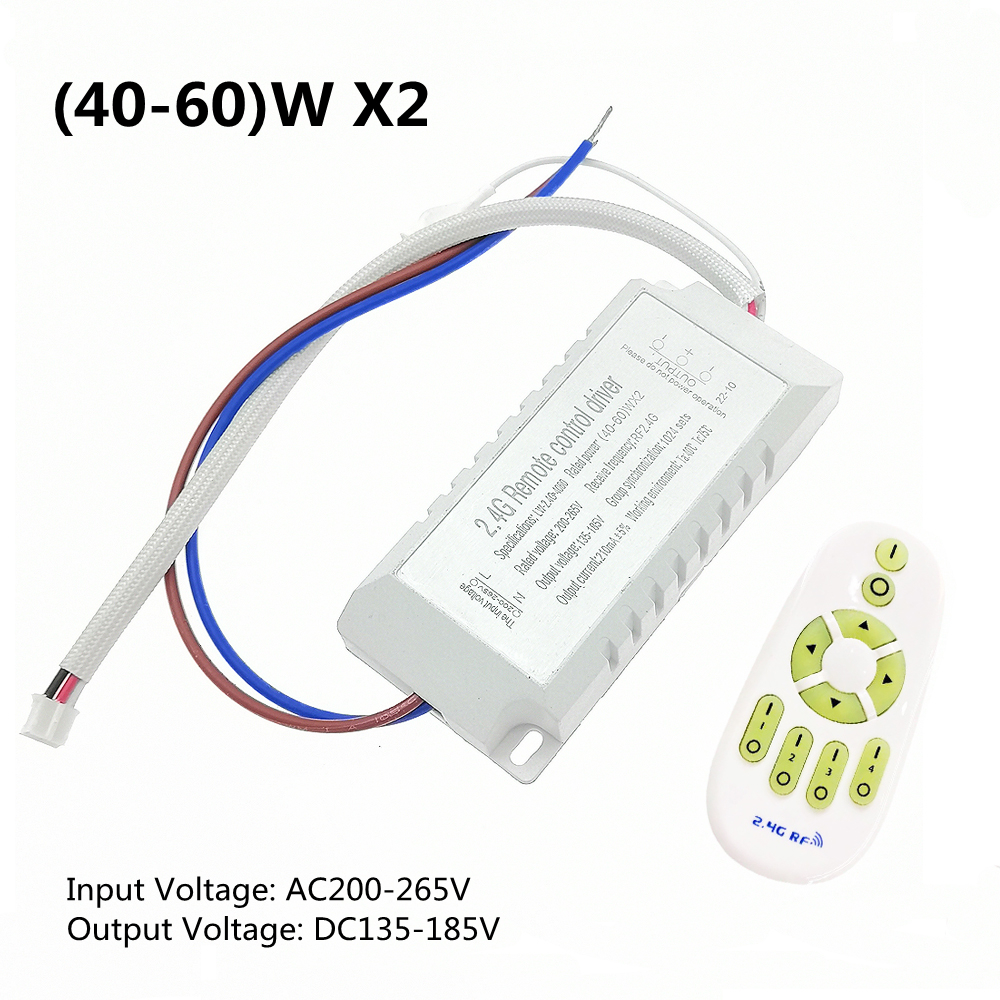 Transformadores de luz LED con controlador, 20W-80W-120W x2 210mAW con control remoto RF de 2,4G, atenuación cambiable de Color para lámpara de techo, accesorios DIY: Azul