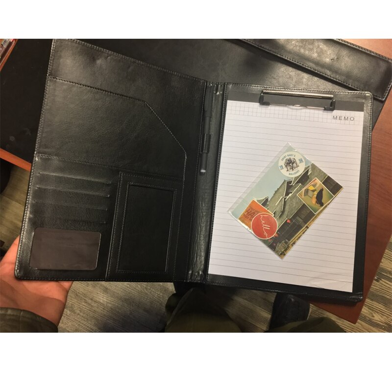 Étui de rangement A4 en cuir PU Business Padfolio, classeur Vintage Business Manager, dossier de bureau avec calculatrice