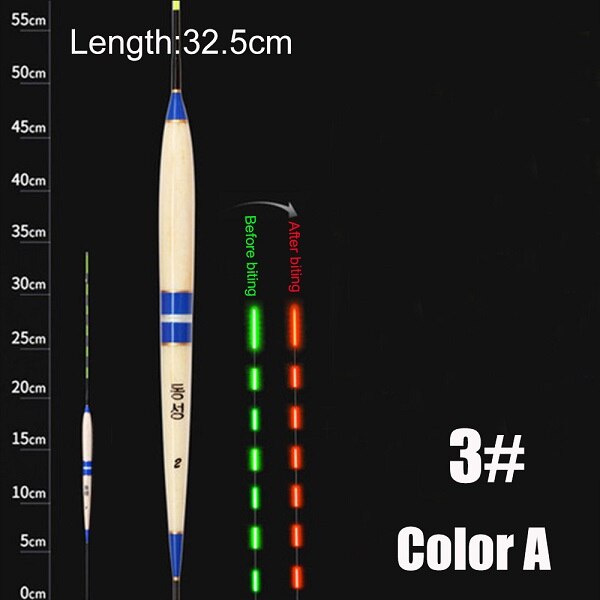 Smart Light Stick Fishing Floats Bite Alarm LED Color Change Electronic Long Tail Buoy Strike Indicator Slip Drift Tube Bobbers: Color A - 3