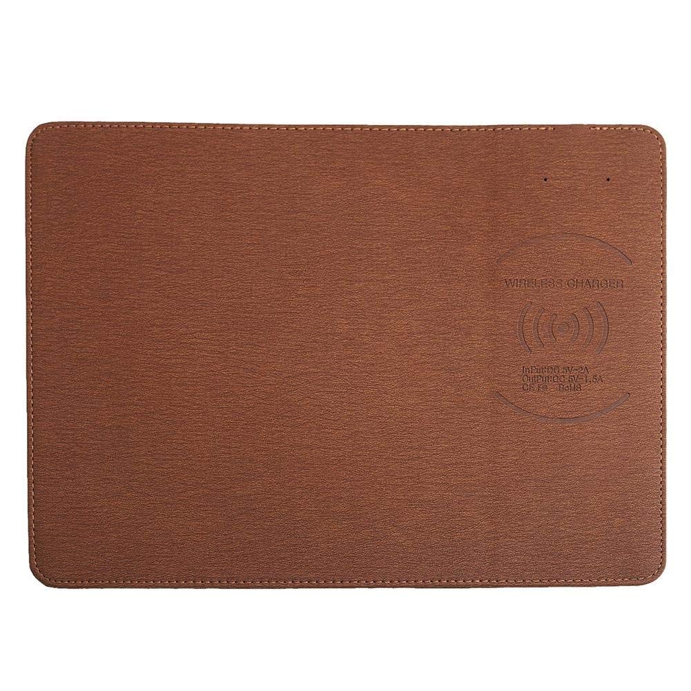 Mobile Phone Qi Wireless Charger Charging Mouse Pad Mat For IPhone X /8 8Plus For Samsung S8 Plus /S7 S6 Edge Note 8 Note 5: Brown