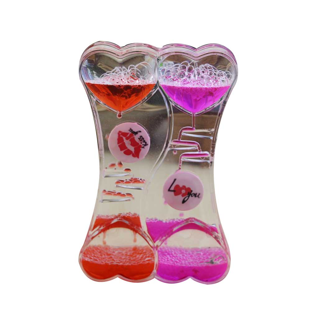 1pc Liquid Hourglasses Dynamic Transparent Oil Timer Hour Glass Decoration for Home WXV: Multi-color