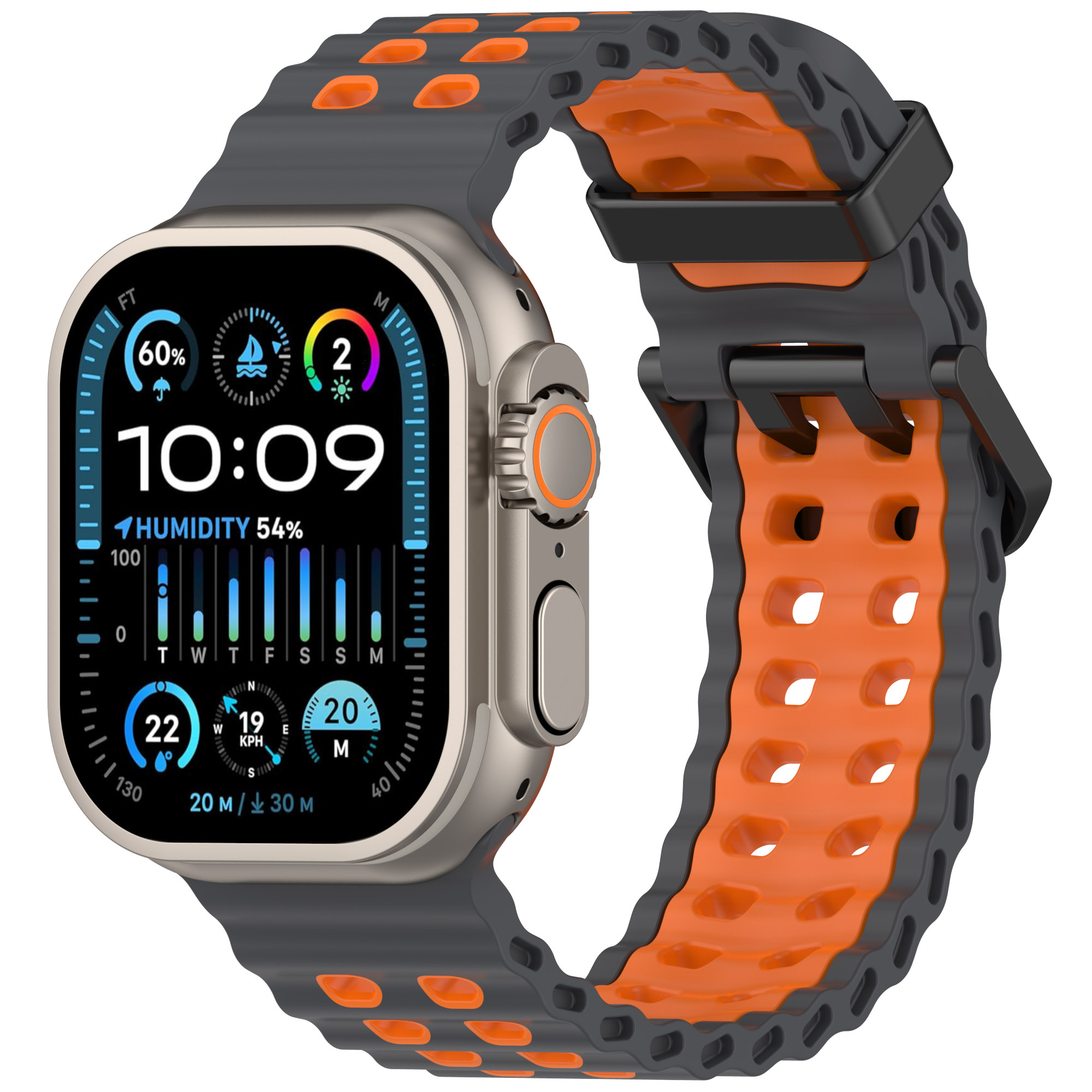 Pulseira esportiva de silicone oceano para apple watch ultra 2 49mm série 10 9 8 7 6 5 4 3 se 46mm 45mm 44mm 42mm pulseira de dois tons: Celestial teal