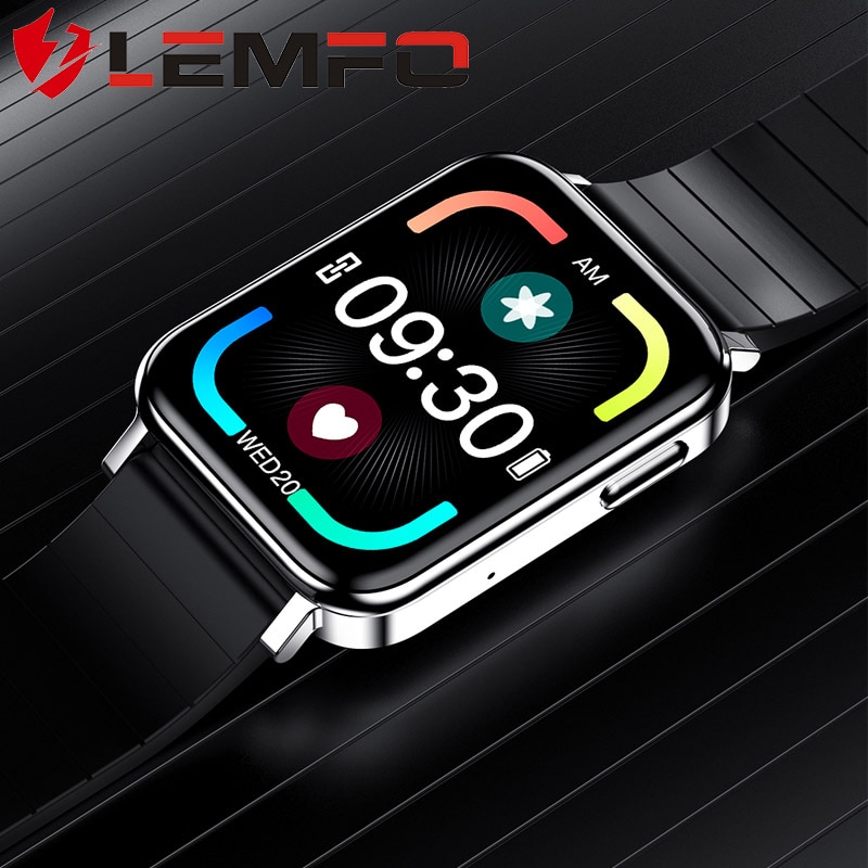 LEMFO T10 Smartwatch - 1.65" Display - Bluetooth 5.0 - Heart Rate & Blood Pressure Monitor - Music Control
