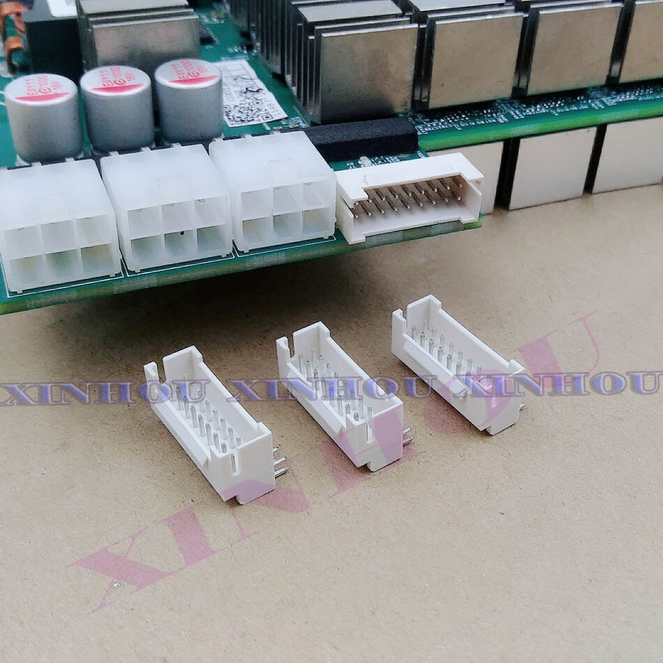 25Pcs BTC BCH LTC ZEC ETH DCR miner connector 2x9P male socket curved needle Suitable for Asic miner antminer S9 Z11 L3 S9 X3 A1