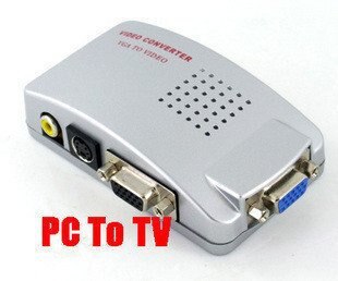 PC VGA naar TV AV, RCA, S-Video Converter Adapter Box Computer Laptop VGA Output naar RCA Av-ingang TV Switch Box