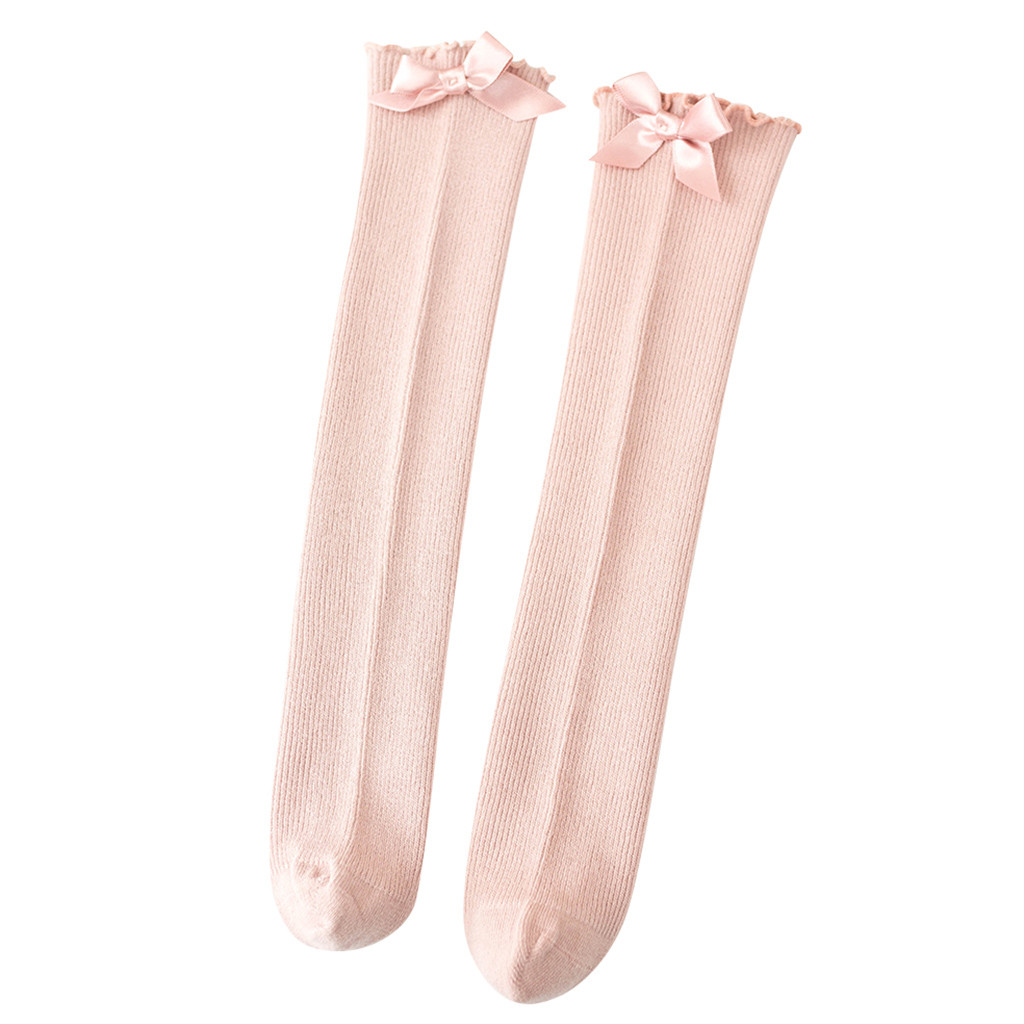 Kids Socks Toddler Baby Girls Boys Solid Anti-Slip Knitted Long Socks Knee Socks Winter Autumn Princess Girls Cotton Socks C810#: BG