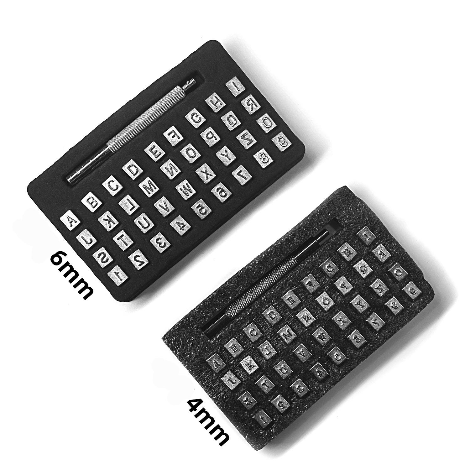 DIY Leather Stamper Tool Capital Letter Number Steel Carving Printing Handmade Logo Kit Punch Handle Craft Supplie