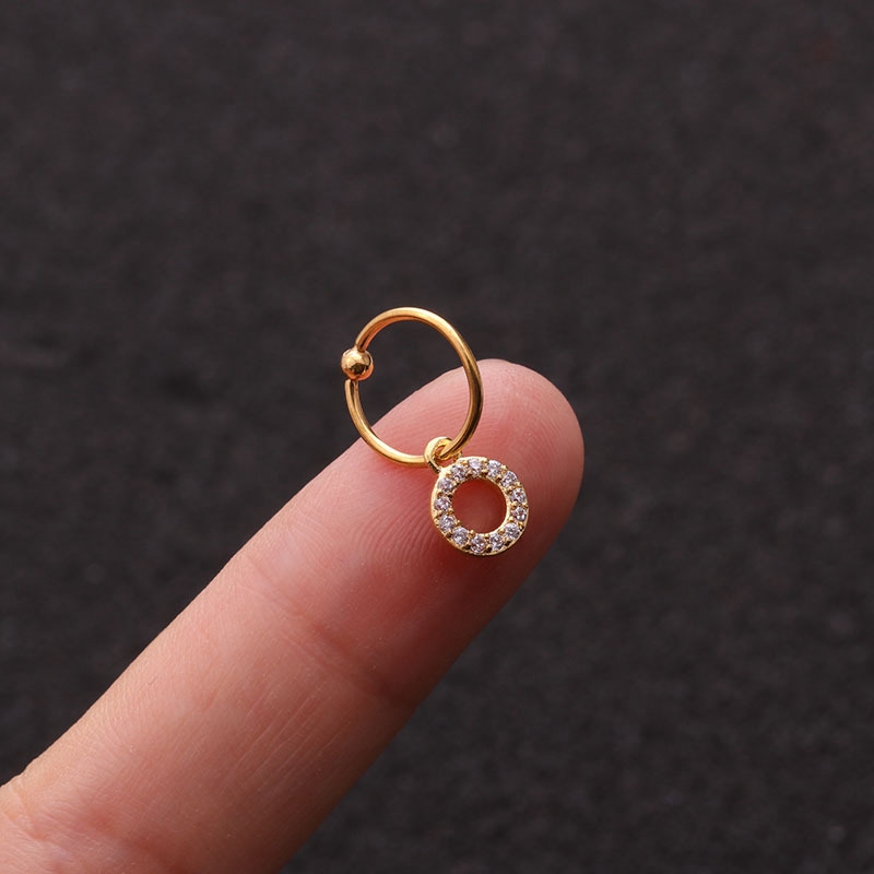 Clous d'Oreille Piercing Helix - Boucle d'Oreille Cz Acier Inoxydable pour Tragus Conch Rook - Design Rond Tendance