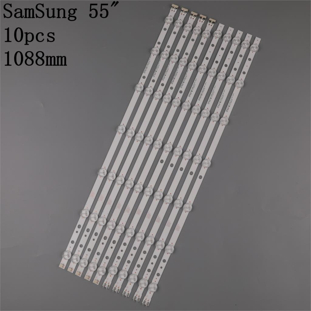 10pcs/set LED Backlight strip for UN55FH6030 UN55J6200 UN55H6203 UN55J6201 UE55J6200 UE55H6203 BN96-28772A 28773A 39055A 39056A