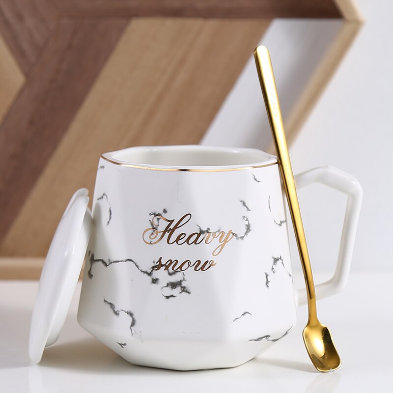 Gold Luxury Espresso Coffee Mugs Ceramic Reusable Mug Lid Coffeeware Canecas De Porcelana Travel Mug EA60MK: Style 6