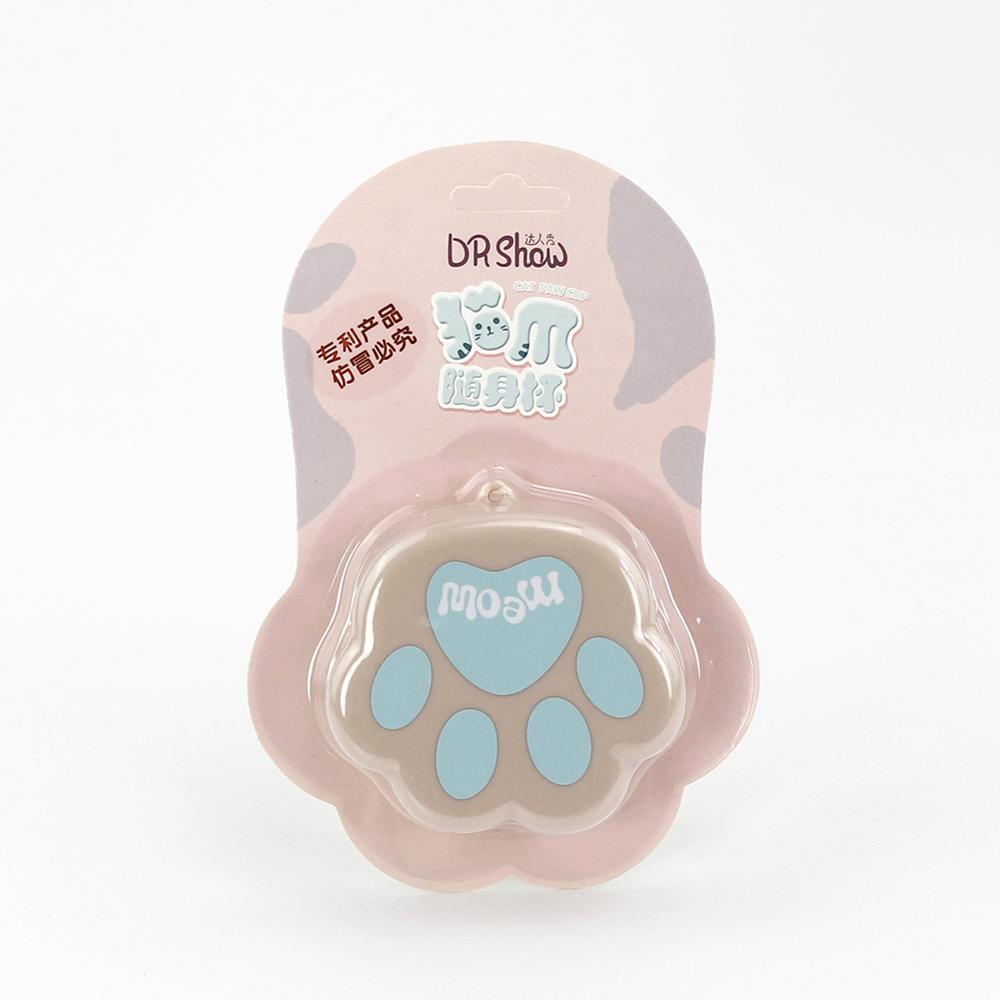 Portátil retráctil taza plegable adorable garra de gato taza de viaje de Camping escalada jugo de leche taza de té de la pata de gato taza plegable: Pink