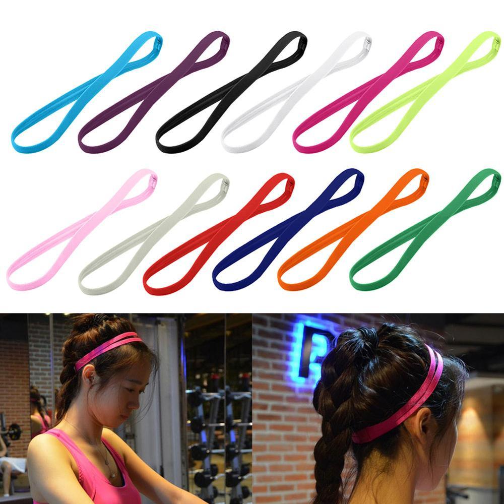 Colore della caramella Delle Donne di Yoga Fasce Per Capelli Della Fascia di Sport Delle Ragazze Palestra Fitness Anti-slip Elastico di Gomma Fasce Calcio Corsa E Jogging