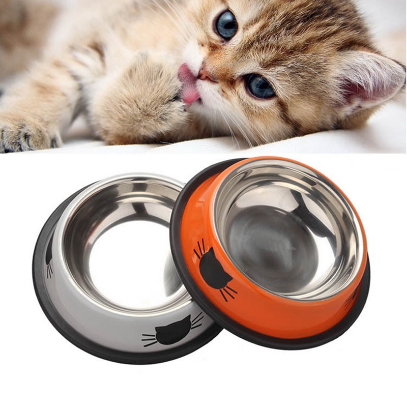 Non-Slip Rvs Kat Kom Hond Kom Met Anti-Slip Bodem Water Kommen Voor Katten Pet Feeder product Supplies
