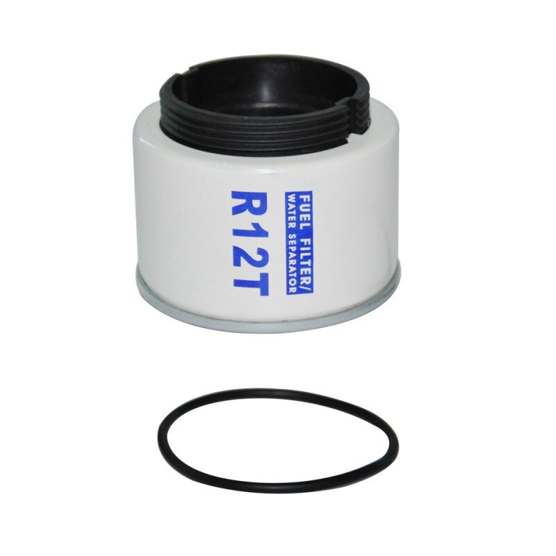 R12T Car Fuel Filter Water Separator Complete Kit-Marine Steel R12T Filter for Diesel and Gasoline Engine with Four Fittings