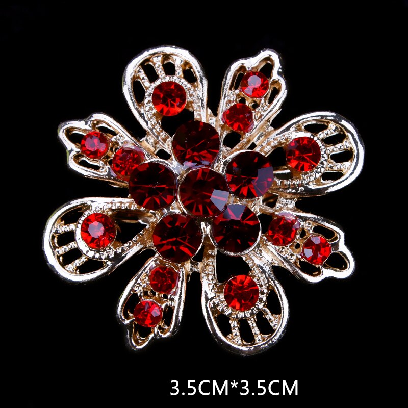 Fabriek Directe Verkoop Diverse Gold Plated Kleur Crystal Rhinestones Bloem Mode Broche Pins voor Vrouwen Diverse: 5472g