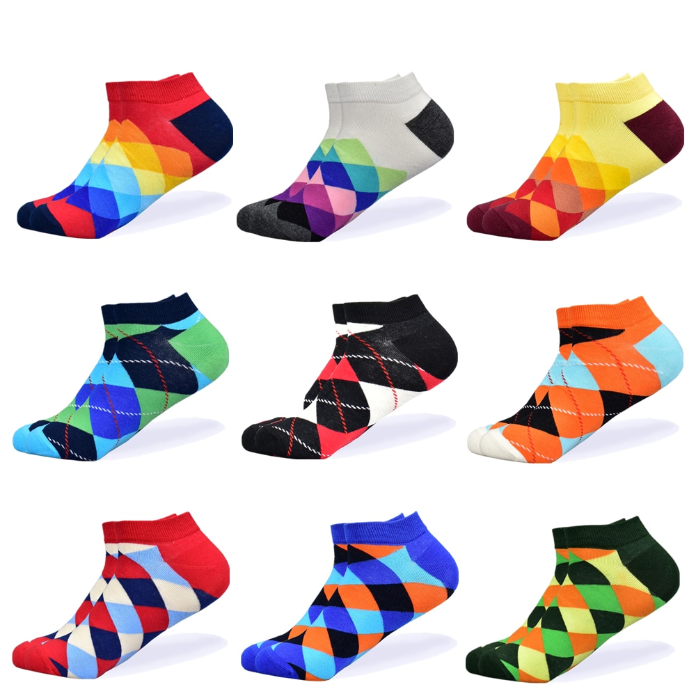 hommes chaussettes dernière décontracté bateau chaussettes court été respirant heureux couleur coton chaussettes hommes