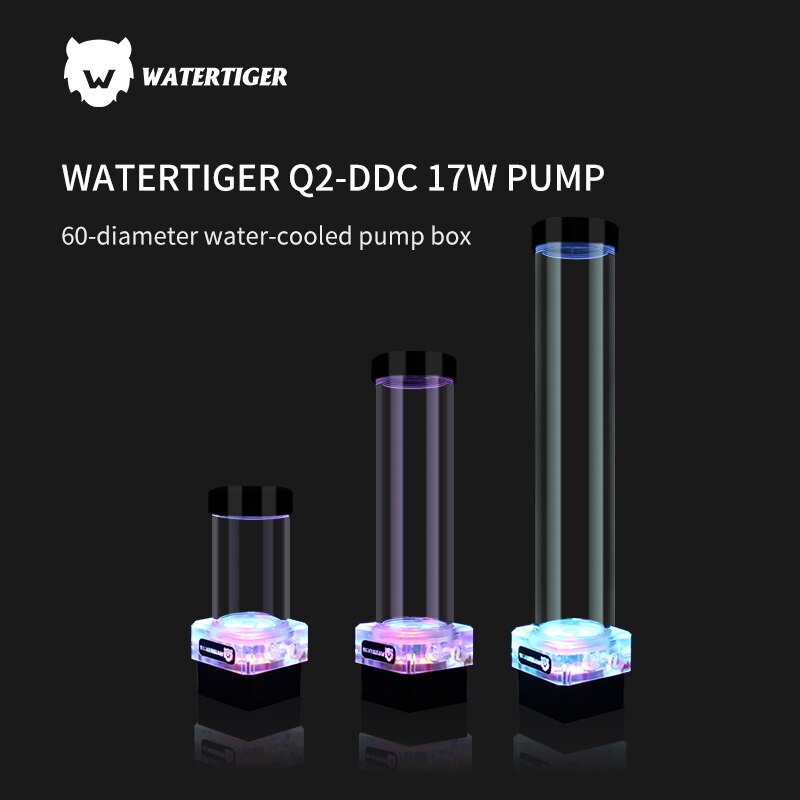 watertiger Q2-DDC-RGB computer water-cooled water pump PWM speed control 17W pump box combination 5V AURA
