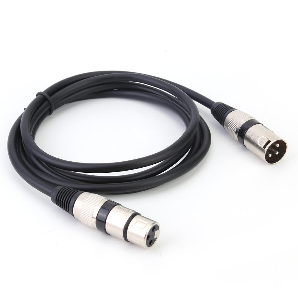 Zink-legierung stecker Bunte 5,9 ft DMX Bühne DJ Kabel XLR 3Pin Männlichen zu Weiblichen Stecker Draht verbindung von audio ausrüstung: Black