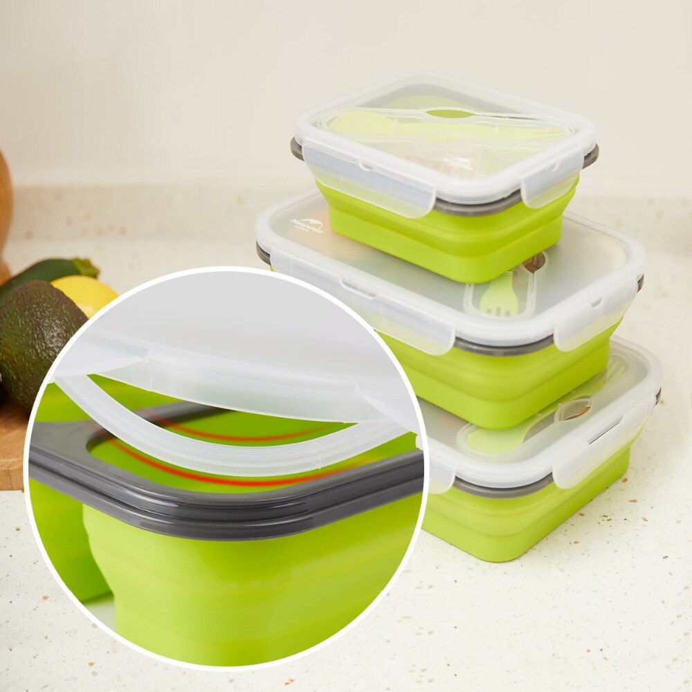 Naturehike Silicone Folding Bento Box Collapsible Portable Lunch Box for Food Dinnerware Food Container Food Bowl