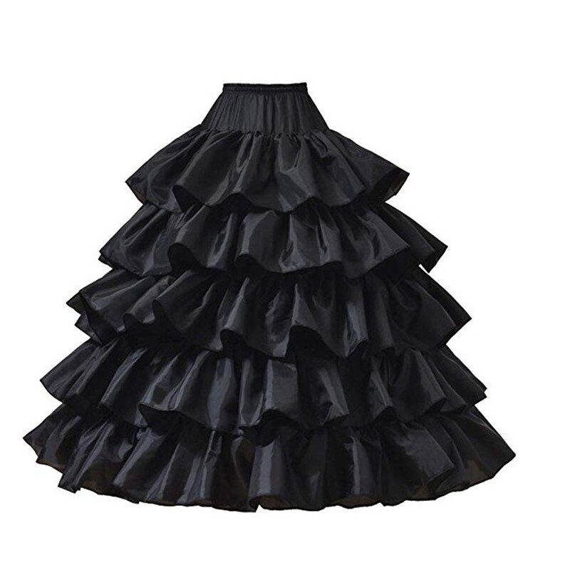 Falda larga de tul de 5 capas para mujer, enagua de 4 aros, suave, para boda, graduación, ropa interior, enagua larga de crinolina