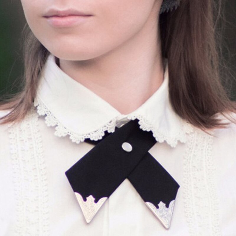 Casual Cross Bow Ties for Men & Women Solid Business Casual Cross Tie Formal Dress Men Wedding Metal Collar Cross Bowtie