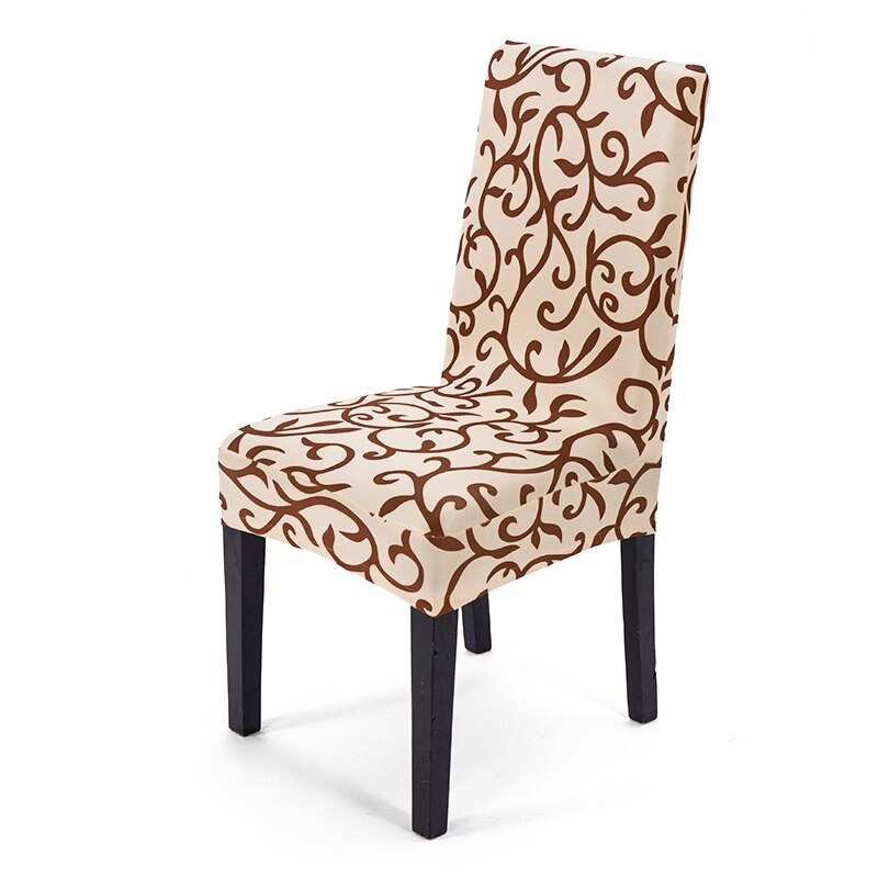 Removable Spandex Dining Chair Cover Seat Slipcover Restaurant Home Party Wedding Decoration Chair Covers Stretch: Brown