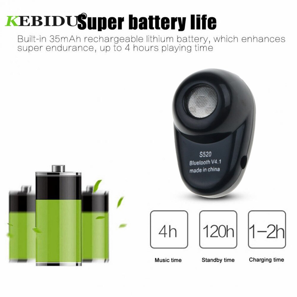 Kebidu Mini Drahtlose Kopfhörer S520 Bluetooth 4,1 Headset Drahtlose Kopfhörer mit Mic Handfree Sprechen für iPhone Huawei Xiaomi telefon