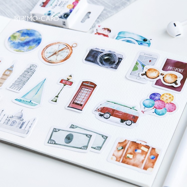 One Person Travel Decorative Stickers Adhesive Stickers DIY Decoration Diary Stationery Stickers Children