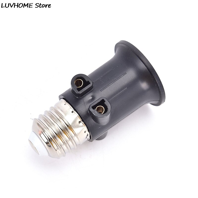 Pbt brandsikker  e27 pære adapter lampeholder base sokkel konvertering med eu stik