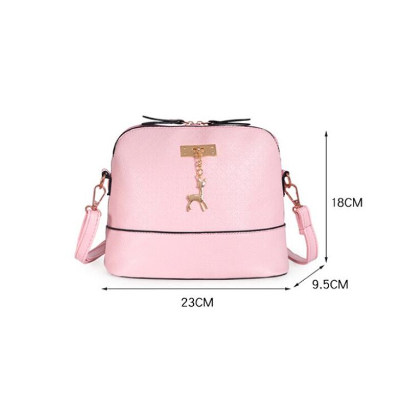 Buylor Vrouwen Tas Herten Hanger Handtas Pu Lederen Schoudertas Vintage Shell Vorm Pouch Meisje Mini Messenger Bags