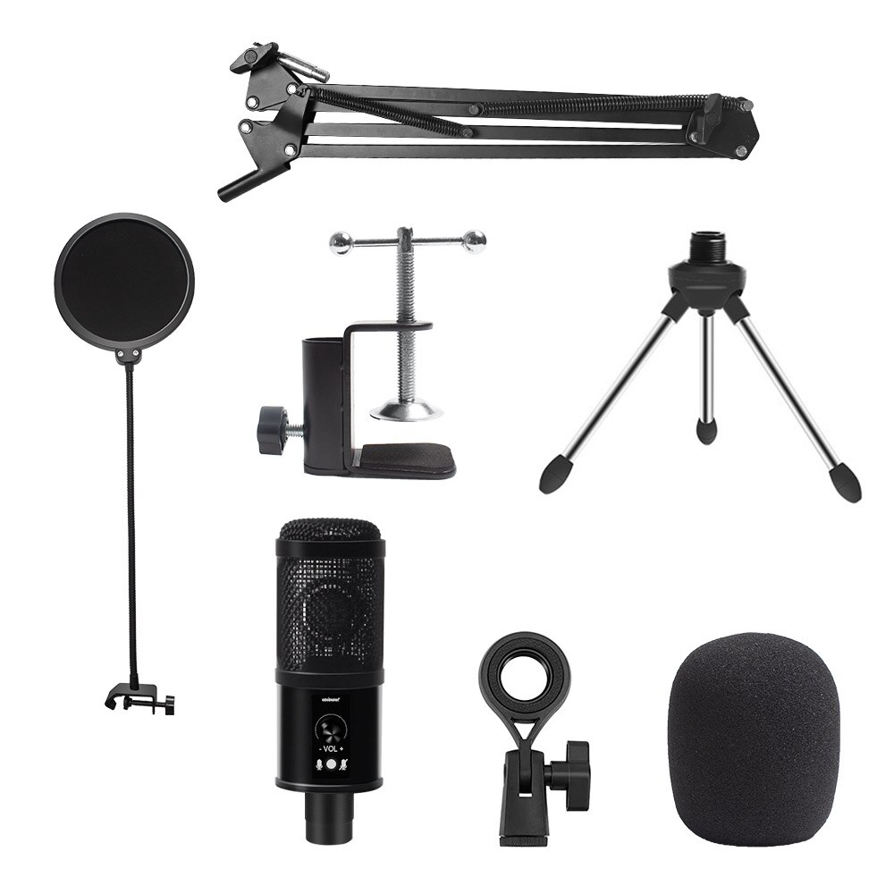 Desk Usb Microphone For Computer 192Khz/24Bit Condenserder Podcast Microphone Pc Usb Streamer Mic For Singing Recording Gaming