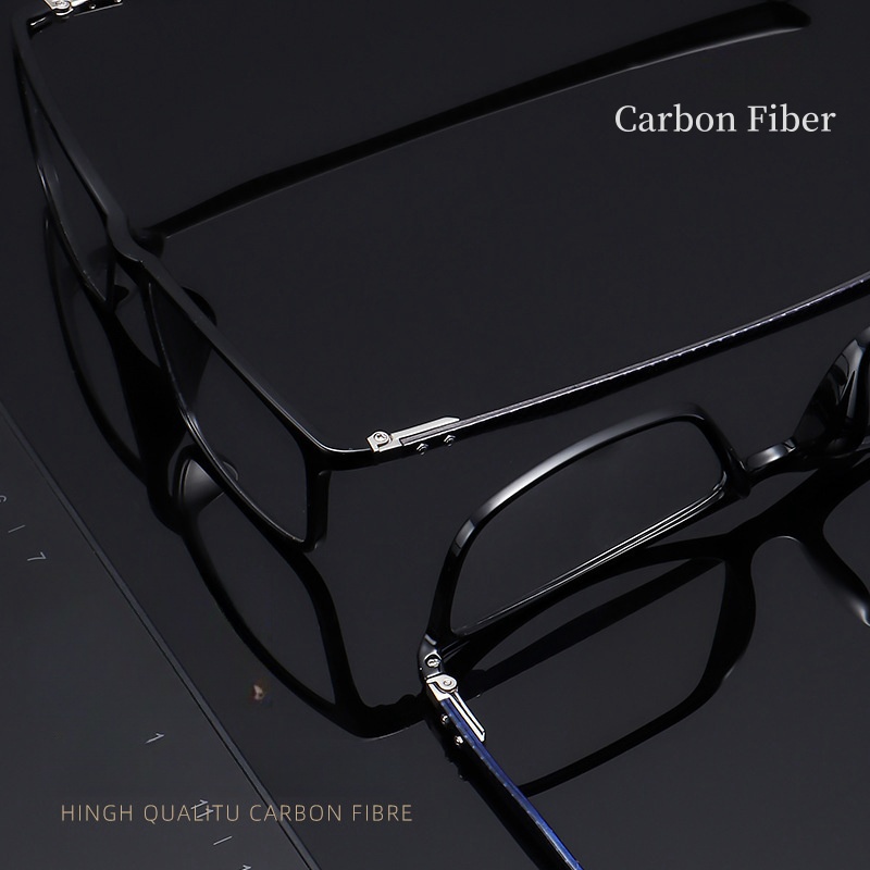 Montura de gafas de fibra de carbono ultraligera para hombre y mujer, marco cuadrado, prescripción óptica, novedad de 2024, 6009