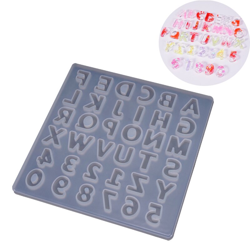 English Alphabet Letters Silicone Mold Form for Resin Art DIY Alphabet Transparent Epoxy Molds tray Jewelry Making for 3D Crafts