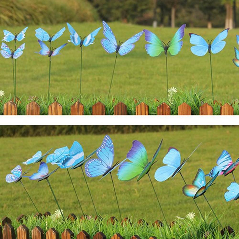 12Pcs Waterproof Butterflies Stakes Butterfly In Stick Decorative Garden Ornaments for Home Party Outdoor Yard Patio Decoration