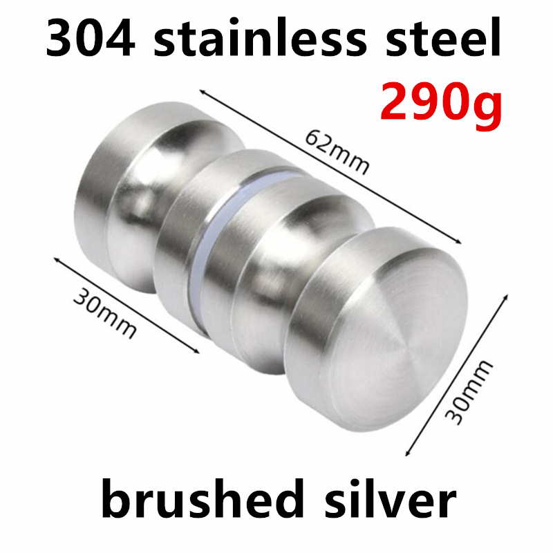 304 roestvrijstalen deurgreep 1,1 "diameter enkele glazen deurknop badkamer douchekast dubbelzijdig handvat trek met schroef: Goud