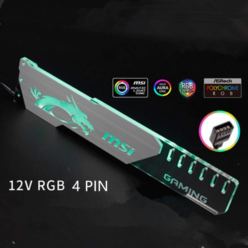 Symphony AURA graphics card bracket RGB belief lamp graphics card fixed support bracket companion computer light pollution decor: MSI  12V 4PIN