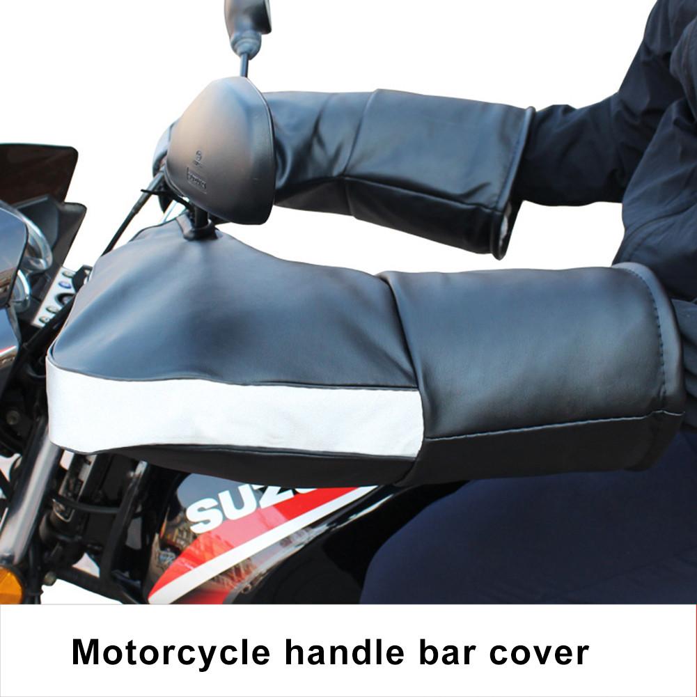 Motorhandschoenen Lederen Vintage Motorcycle Handle Bar Mitts PU Verdikte Winddicht Hand Protector Cover Met Reflecterende Strip