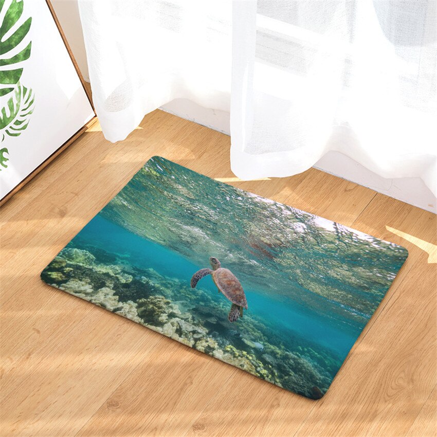 1Pc 40X60Cm Sea Turtle Home Badmat Antislip Badkamer Tapijt Zachte Mat Keuken Wc floor Decor Kerst