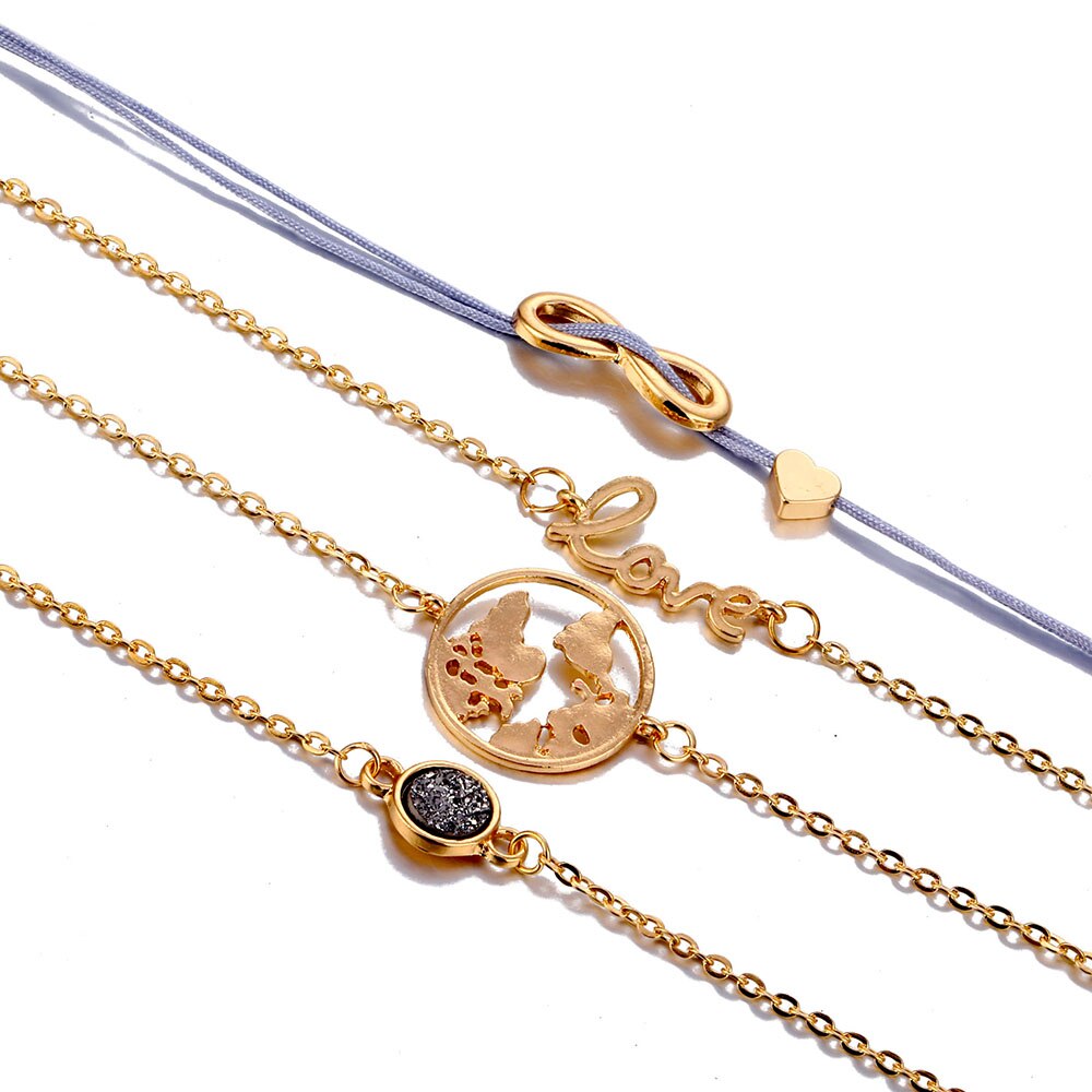 FNIO Jahrgang Schildkröte Herz Karte Charme Armbänder Für Frauen Neue Stein Unendlichkeit Armbinde Boho Schmuck