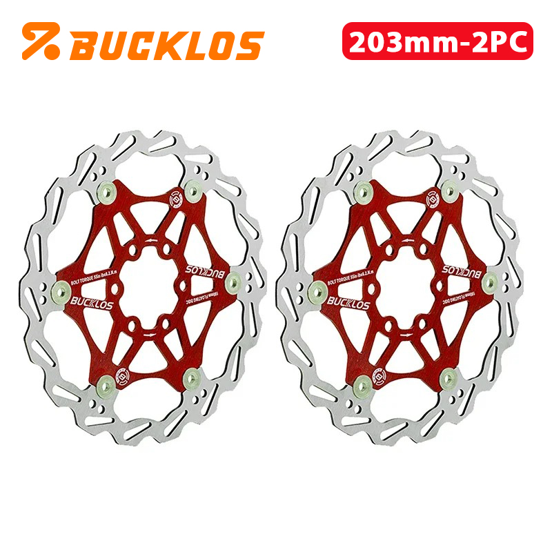 BUCKLOS Bike Floating Rotors 160mm 180mm 203mm Bicycle Hydraulic Disc Brake Rotor Road Mountain Bike Brake Disc Bicycle Brake: Pink
