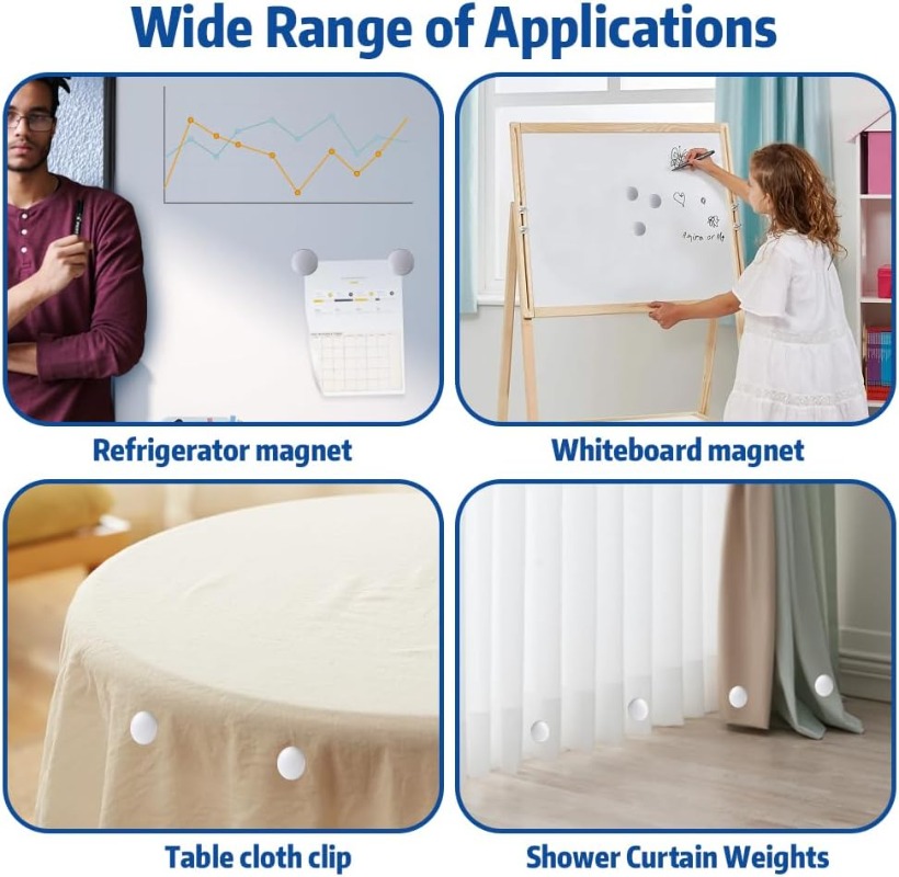 Magnetic Curtain Weight Magnet Buckle Fridge Tablecloth Button Windproof Shower Curtain Magnet Buckle Strong Drapery Weight Clip