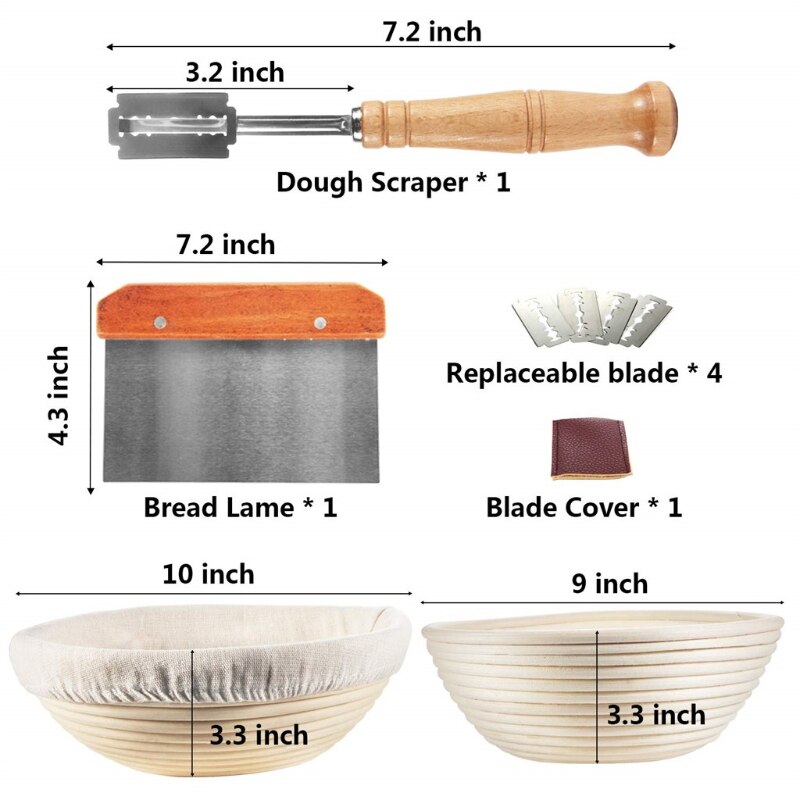 Brood Proofing Mand, Met Deeg Schraper, Brood Lame, Voor Zuurdesem Brood Y5JC