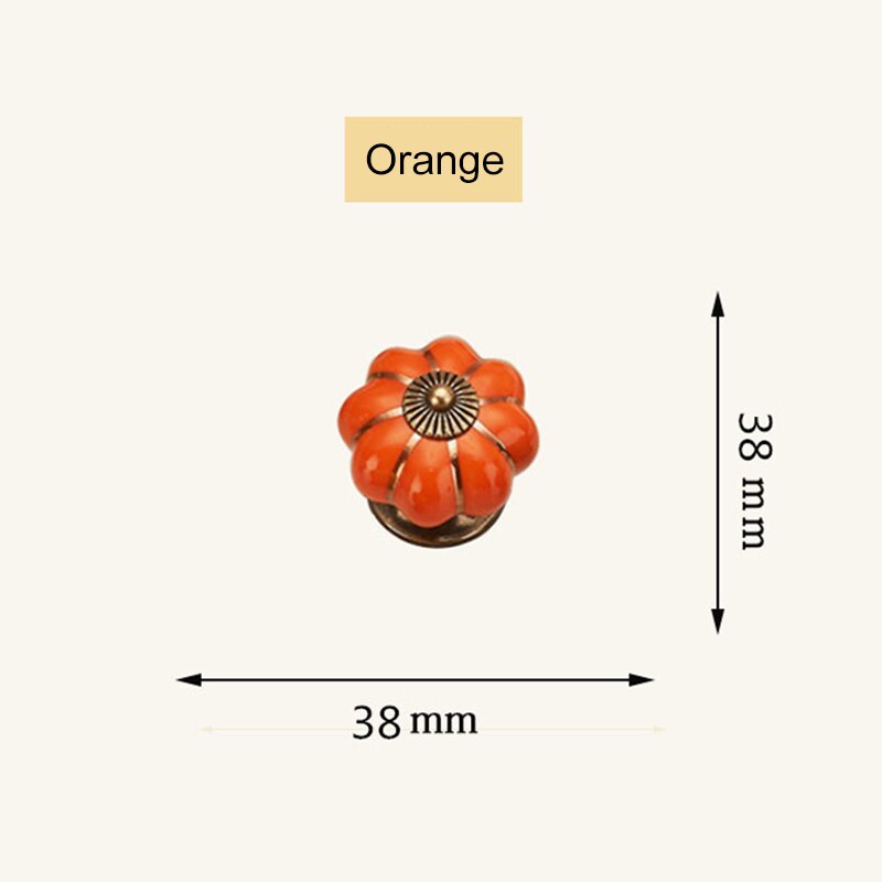 2 Stks/set Vintage Pompoen Keramische Deurknoppen Kast Lade Kast Keuken Pull Lbe: Oranje