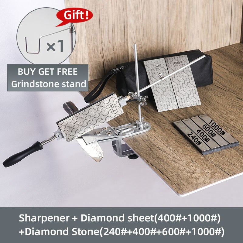 Knife Sharpener Grinder Sharpening Machine Diamond Bar Set Stone Whetstone Tools Kitchen Accessorie Ruixin pro: HC0806 Set P