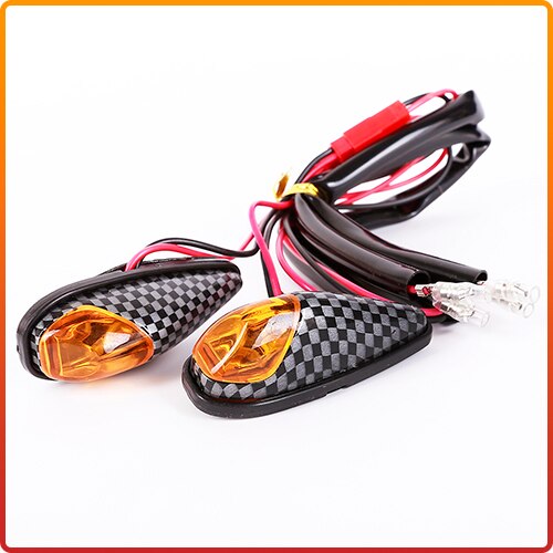 Jeazea 2 stk 12v motorcykel led lys blinklys fleksibel strip motor universal lampe til atv yamaha: Kulfiber skal