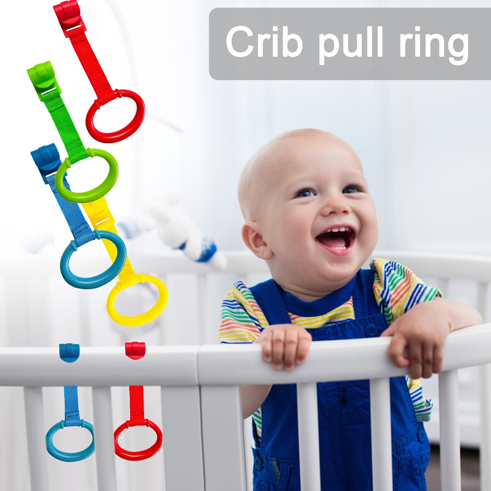 1/10PC Cribs Bed Playpens Pull Rings Stand-Up Learning To Stand Up Pull Ring Crib Balance Learning Walk Training Assistance Toy