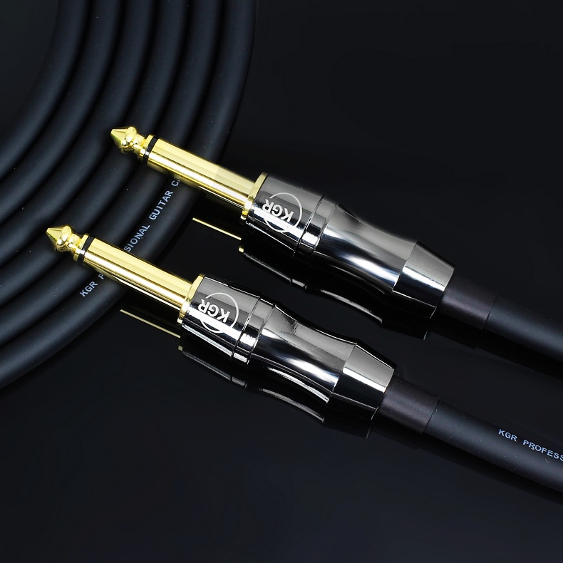 KGR 6 Meters/ 20 Feet Electric Guitar Cable Bass Musical Instrument Cable Cord 1/4 Inch Straight to Right Angle Plug: 15M LL
